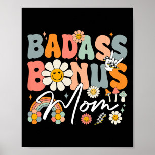 Retro Groovy D- Bonus-mum Stepmom 70s Mothers Day Poster