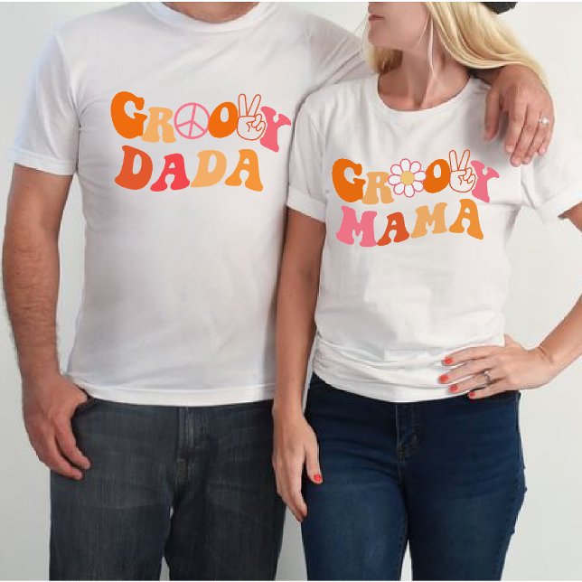 retro groovy dada First Birthday Matching T-Shirt (Creator Uploaded)