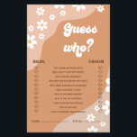 Retro Groovy Daisy Bridal Shower Game Flyer<br><div class="desc">Who knows the Bride best Bridal "Guess Who? "shower game. Retro Daisy design..</div>