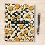 Retro Groovy Daisy Chequerboard Personalised Name Planner<br><div class="desc">Retro Groovy Daisy Chequerboard Personalised Name Planner features a groovy daisy pattern on a black and white chequerboard pattern background with your custom text or personalised name in the centre. Perfect as a gift for family and friends for Christmas, birthday, holidays, Mother's day, work colleagues and more. Created by ©Evco...</div>