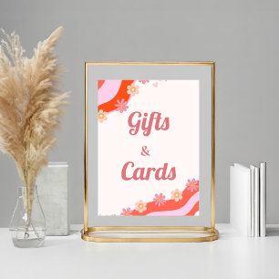Retro Groovy daisy Flower gift & Card Birthday Poster