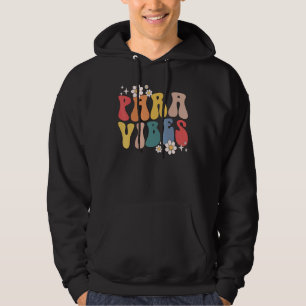Retro Groovy Daisy Para Vibes First Day of School Hoodie