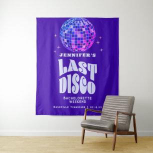 Retro Groovy Disco Bachelorette Weekend Welcome Tapestry