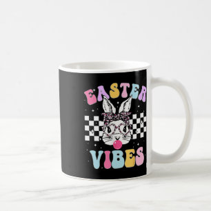 Retro Groovy Easter Vibes Bunny Chequered For Wome Coffee Mug