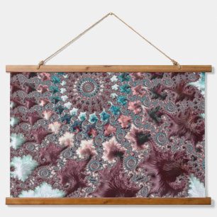 Retro Groovy Eclectic Bohemian Spiral Fractal Hanging Tapestry