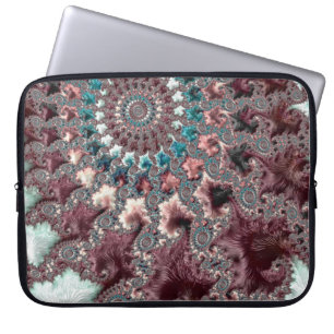 Retro Groovy Eclectic Bohemian Spiral Fractal Laptop Sleeve