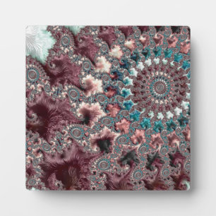 Retro Groovy Eclectic Bohemian Spiral Fractal Plaque