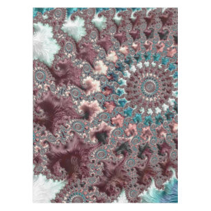 Retro Groovy Eclectic Bohemian Spiral Fractal Tablecloth