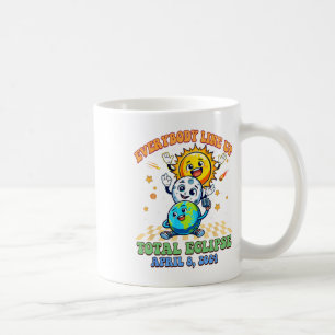 Retro Groovy Everybody Line Up Total Solar Eclipse Coffee Mug