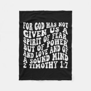 Retro Groovy Faith 2 Timothy 1 7 For God Has Not G Fleece Blanket