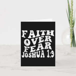 Retro Groovy Faith Joshua 1 9 Faith Over Fear Chri Card