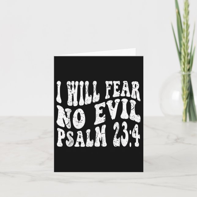 Retro Groovy Faith Psalm 23 4 I Will Fear No Evil  Card (Front)