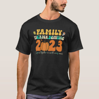 Retro Groovy Family Squad Thanksgiving 2023 Matchi T-Shirt