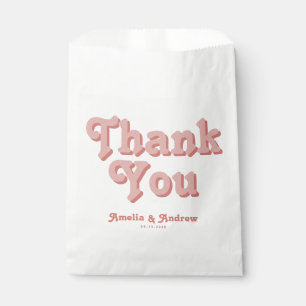 Retro Groovy Floral 1970s Bold Wedding Favour Bag