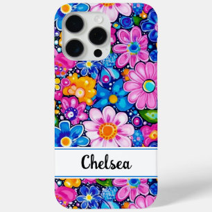 Retro Groovy Floral Personalised iPhone 15 Pro Max Case