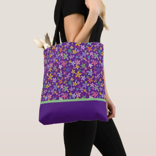 Retro Groovy Flower Colourful Design Pattern  Tote Bag