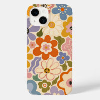 Retro Groovy Flowers Hearts Peace Signs Case-Mate