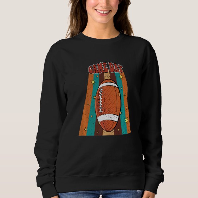Retro Groovy Football Game Day Family Matching Foo Sweatshirt (Front)
