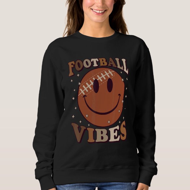 Retro Groovy Football Vibes Family Matching Footba Sweatshirt (Front)