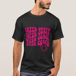 Retro Groovy For Cheer Coach Cheerleading Apprecia T-Shirt
