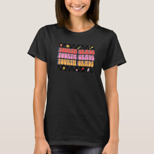Retro Groovy Fourth Grade Team 4th Grader Teacher  T-Shirt
