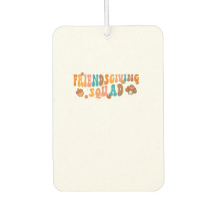 Retro Groovy Friendsgiving Squad Team Turkey Thank Car Air Freshener