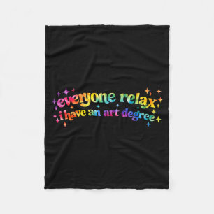 Retro Groovy Funny Everyone Relax Have An Art Fleece Blanket