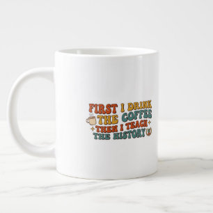 Retro Groovy funny history teachers gift  Large Coffee Mug