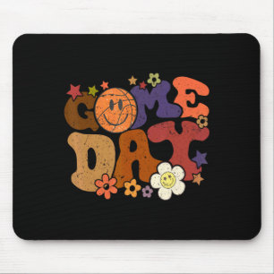 Retro groovy game day basketball season basketball mouse pad