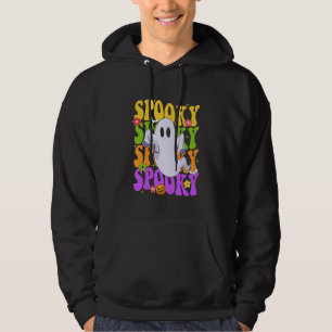 Retro Groovy Ghost Halloween Costume SPOOKY VIBES Hoodie