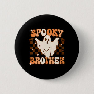 Retro Groovy Ghost Spooky Brother Costume Matching 6 Cm Round Badge