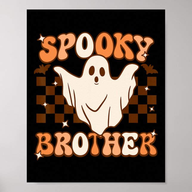 Retro Groovy Ghost Spooky Brother Costume Matching Poster (Front)