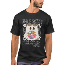 Retro Groovy Ghost Spooky Halloween T-Shirt