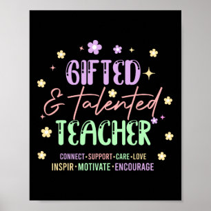 Retro Groovy Gifted And Talented Teacher Back To S Poster