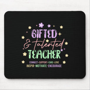 Retro Groovy Gifted And Talented Teacher Ck To Sch Mouse Pad