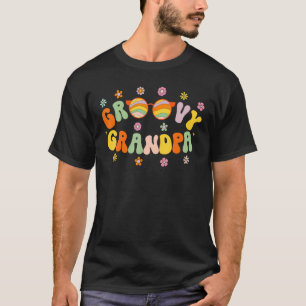 Retro Groovy Grandpa Matching Family 1st Birthday  T-Shirt