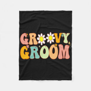 Retro Groovy Groom Shower Party Bridesmaid Wedding Fleece Blanket