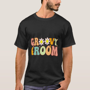 Retro Groovy Groom Shower Party Bridesmaid Wedding T-Shirt
