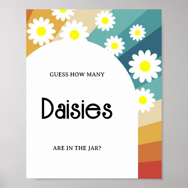 Retro Groovy - Guess how many DAISIES game Poster (Front)