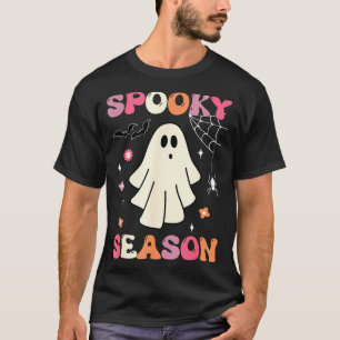 Retro groovy halloween funny cute ghost spooky T-Shirt