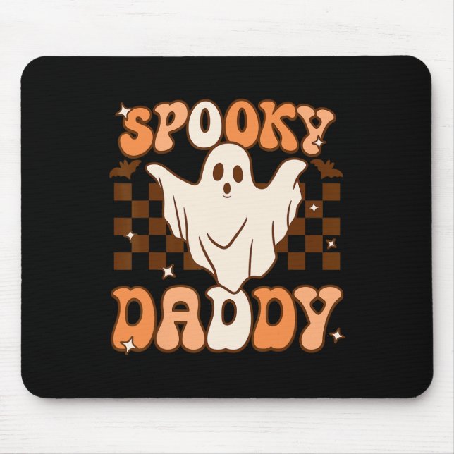 Retro Groovy Halloween Ghost Spooky Daddy Costume  Mouse Pad (Front)