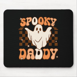 Retro Groovy Halloween Ghost Spooky Daddy Costume Mouse Pad