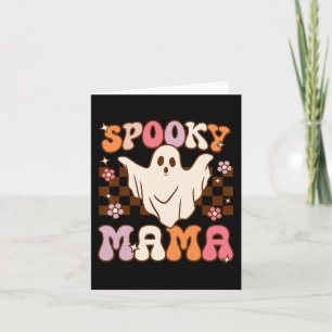 Retro Groovy Halloween Ghost Spooky Mama Costume Card
