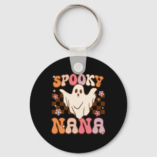 Retro Groovy Halloween Ghost Spooky Nana Costume Key Ring