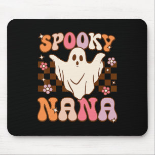 Retro Groovy Halloween Ghost Spooky Nana Costume Mouse Pad