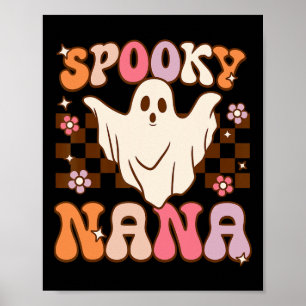 Retro Groovy Halloween Ghost Spooky Nana Costume Poster