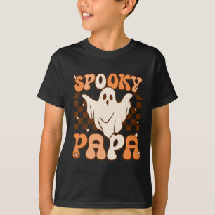 Retro Groovy Halloween Ghost Spooky Papa Costume  T-Shirt
