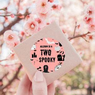 Retro Groovy Halloween spooky one first birthday  Classic Round Sticker