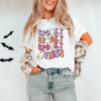 Retro Groovy Halloween Spooky Vibes T-Shirt