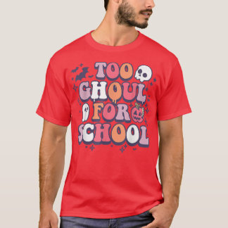 Retro Groovy Halloween Teacher Ghouls School Trick T-Shirt